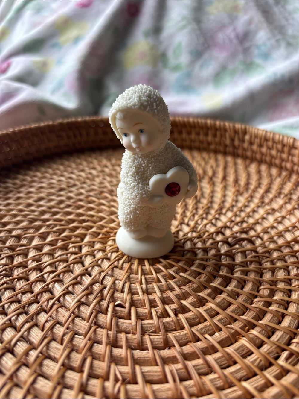 Department 56 Cream Pixie Figurine with Red Gem Heart